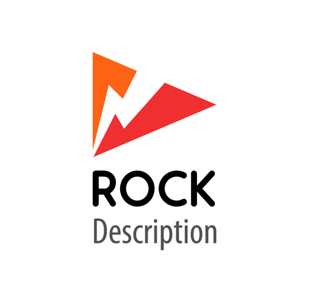 Rock music logo. Emblem with Lightning for Rock music company, group and association.のイラスト素材