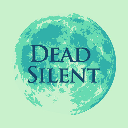 Dead Silent, Vector illustration of Full Moon in Creative Modern style Green Celadon color.のイラスト素材