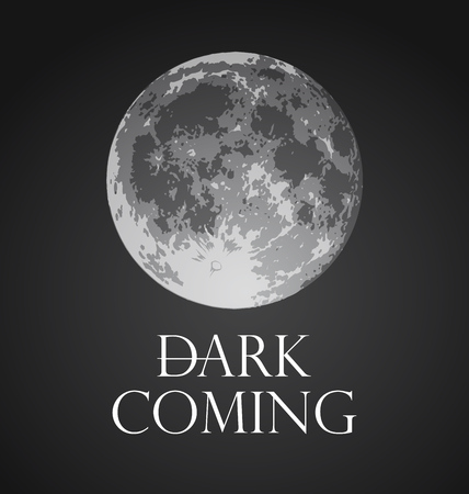 Dark Coming, Vector illustration of Full Moon in dark gothic style.のイラスト素材
