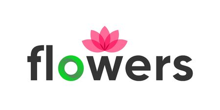 Flower template, Vector Emblem with Lotusのイラスト素材