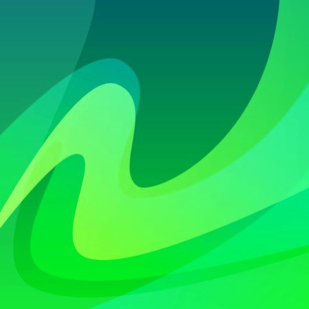 Aurora Polar Lights, Colorful Vector Background Illustration of Northern Borealis. Wavy Abstract Backdrop in Green color.のイラスト素材
