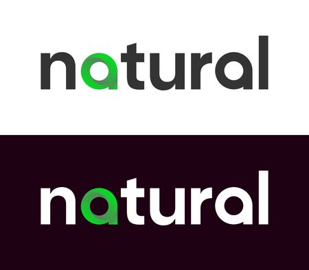 Organic Lettering Label, Vector Logo for Market, Web or Journals on white and black background.のイラスト素材