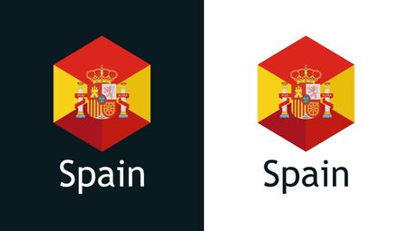 Vector icon of Spanish flag on black and whiteのイラスト素材