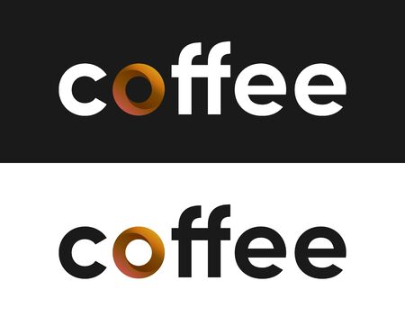 Coffee label vector, Lettering for Coffee Marketのイラスト素材