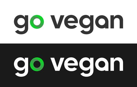 Go vegan label for Market, Web or Magazines.のイラスト素材