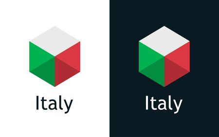 Vector icon of Italian flag on black and whiteのイラスト素材