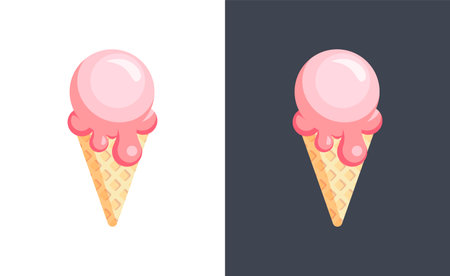 Icecream Vector icon in flat style isolatedのイラスト素材
