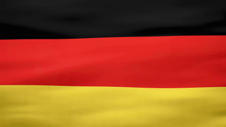 German flag, Rippled silk texture - 3D illustrationの写真素材