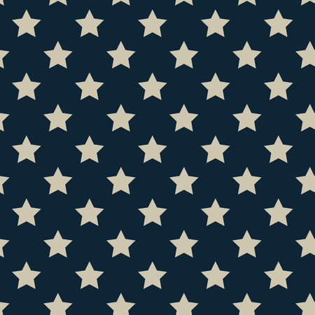 Seamless pattern with stars on dark blue background. Vector illustration.のイラスト素材