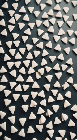 Abstract background of white geometric shapes on black background. Minimal concept.