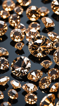 Luxury diamonds on a black background. Jewelry background.
