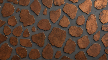 3d render of a stone wall with a pattern of brown stones