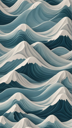 Abstract wavy background. Vector illustration. Blue and white colors.