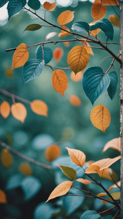 Autumn leaves in the forest. Nature background. Selective focus.