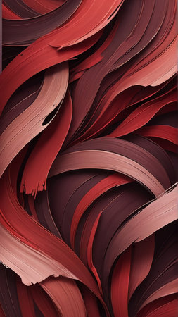 Abstract background made of curved sheets of red paper. Vector illustration.