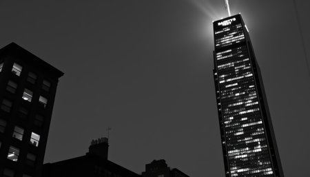 Canary Wharf skyline at night