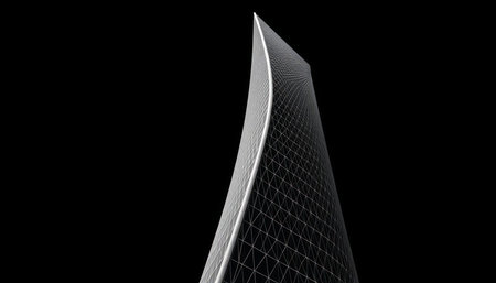 3D illustration of a Skyscraper isolated on a black background