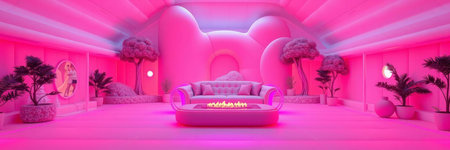 3d rendering of the interior of the living room with a sofa