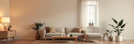 interior living room with sofa and coffee table - 3d renderingの写真素材