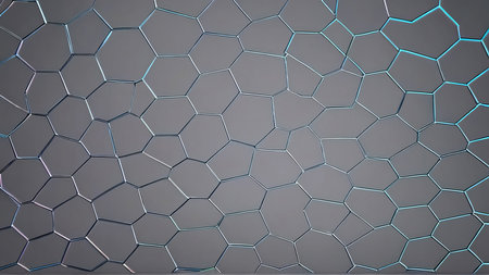 Abstract 3d rendering of hexagon. Futuristic technology background.