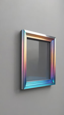 Colorful picture frame on the wall. 3d render illustration.の写真素材