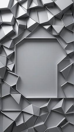 Abstract 3d rendering of chaotic polygonal background. Modern background design.