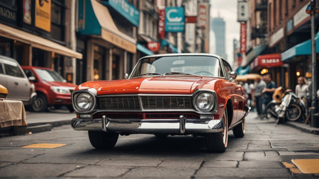 Classic american car on the streets of New York City, USA