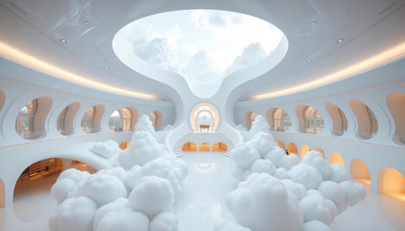 3D CG rendering of High-tech virtual space. 3D CG rendering.の写真素材