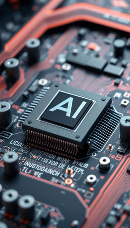Close-up of electronic circuit board. Technology and electronics concept.