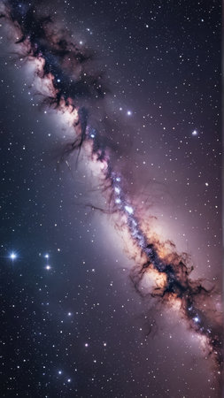 Night sky with stars and nebula. Elements of this image furnished by NASA