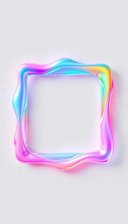 Holographic frame on a white background. 3d rendering.の写真素材