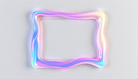 3d illustration of a holographic frame over a white background.