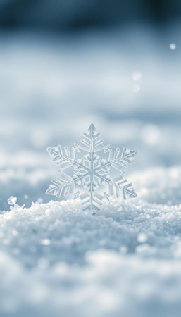 Snowflake on the snow. Christmas background. Snowflake on the snow.の写真素材
