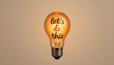Big idea concept with glowing light bulb on gradient background, 3D rendering