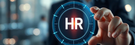 HR Human resource management recruitment headhunting concept on virtual screen.の写真素材