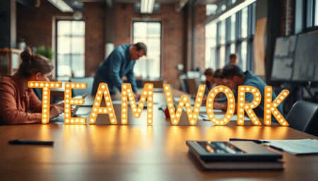 Teamwork. Group of young business people in smart casual wear discussing something while working in the officeの写真素材