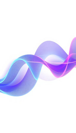 abstract background with blue and purple wavy lines on white backgroundの写真素材