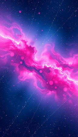 Abstract space background with stars and nebula. 3D illustration.の写真素材