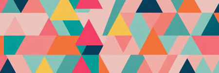 Triangle pattern. Seamless vector background. Colorful geometric wallpaperの写真素材