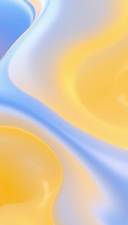 abstract blue and yellow background with some smooth lines in it (see more in my portfolio)の写真素材