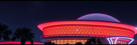 Panoramic view of the Palau de la Encarnacion at night