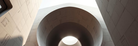 Modern architecture, panoramic view from the inside of the buildingの写真素材