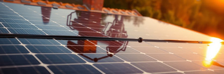 Solar panel, photovoltaic, alternative electricity source - concept of sustainable resources