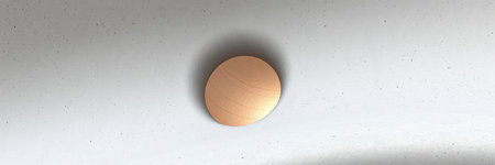 3d rendering of a sphere in a white room with space for text