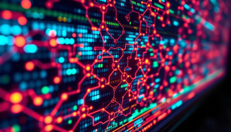 Abstract background of computer monitor with binary code. 3d illustration.の写真素材