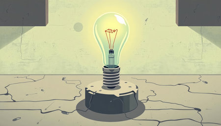 Idea concept with light bulb in empty room. 3D renderingの写真素材