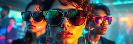 Portrait of a beautiful young woman in sunglasses.の写真素材