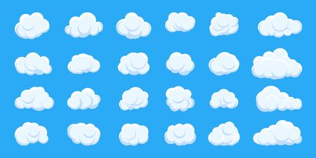 Cloud cartoon bubble sky weather icon vector setのイラスト素材