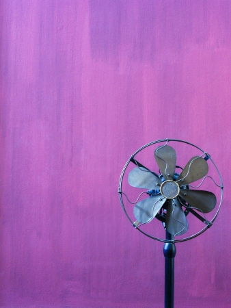 Fan on a purple background の写真素材