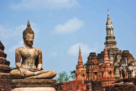 Sukhotai ruin old city country Thailandの写真素材